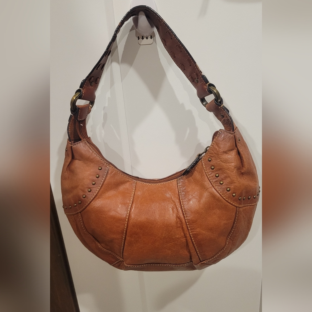 Fossil Tan Leather Hobo Bag